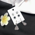 Load image into Gallery viewer, Silver Antique Tassel Stud Set
