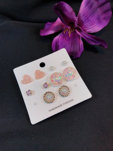 Opel Stone Heart Stud Set