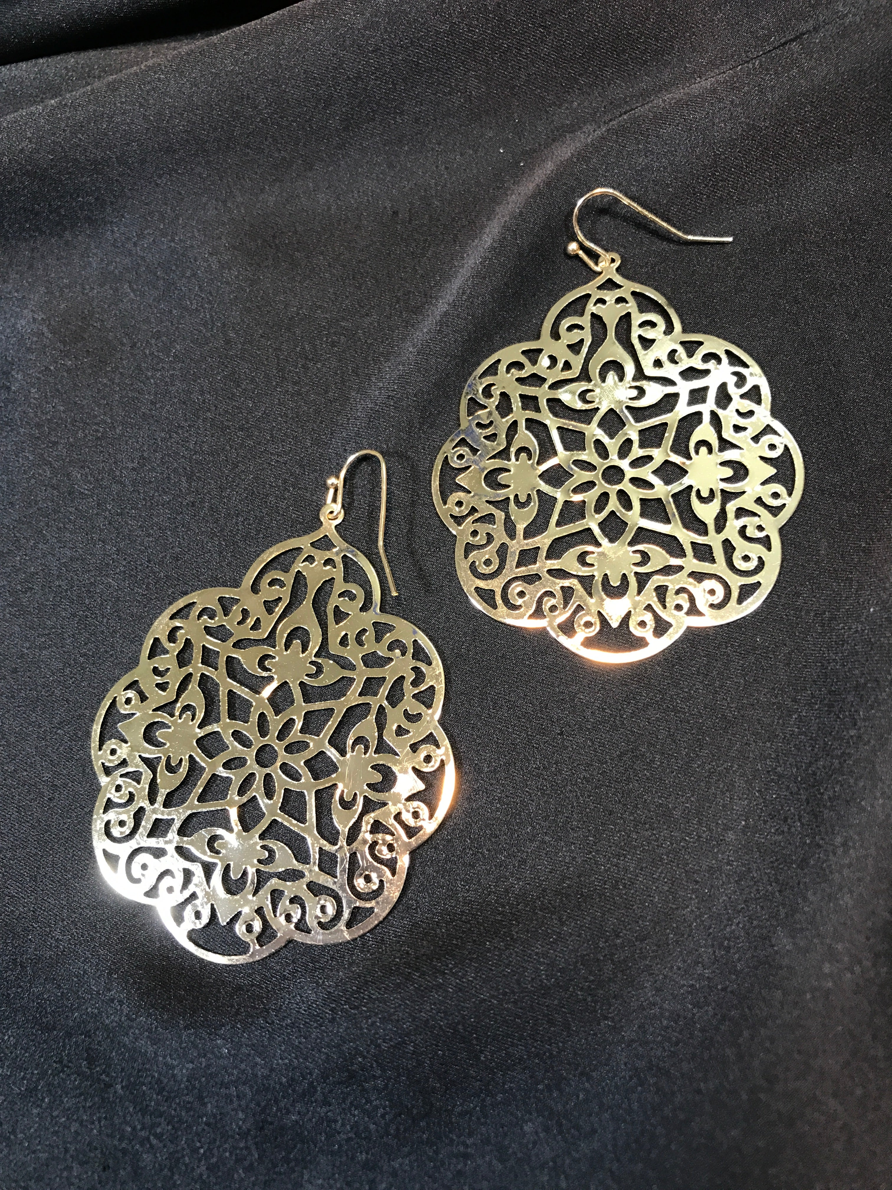 Floral Golden Filigree Earrings