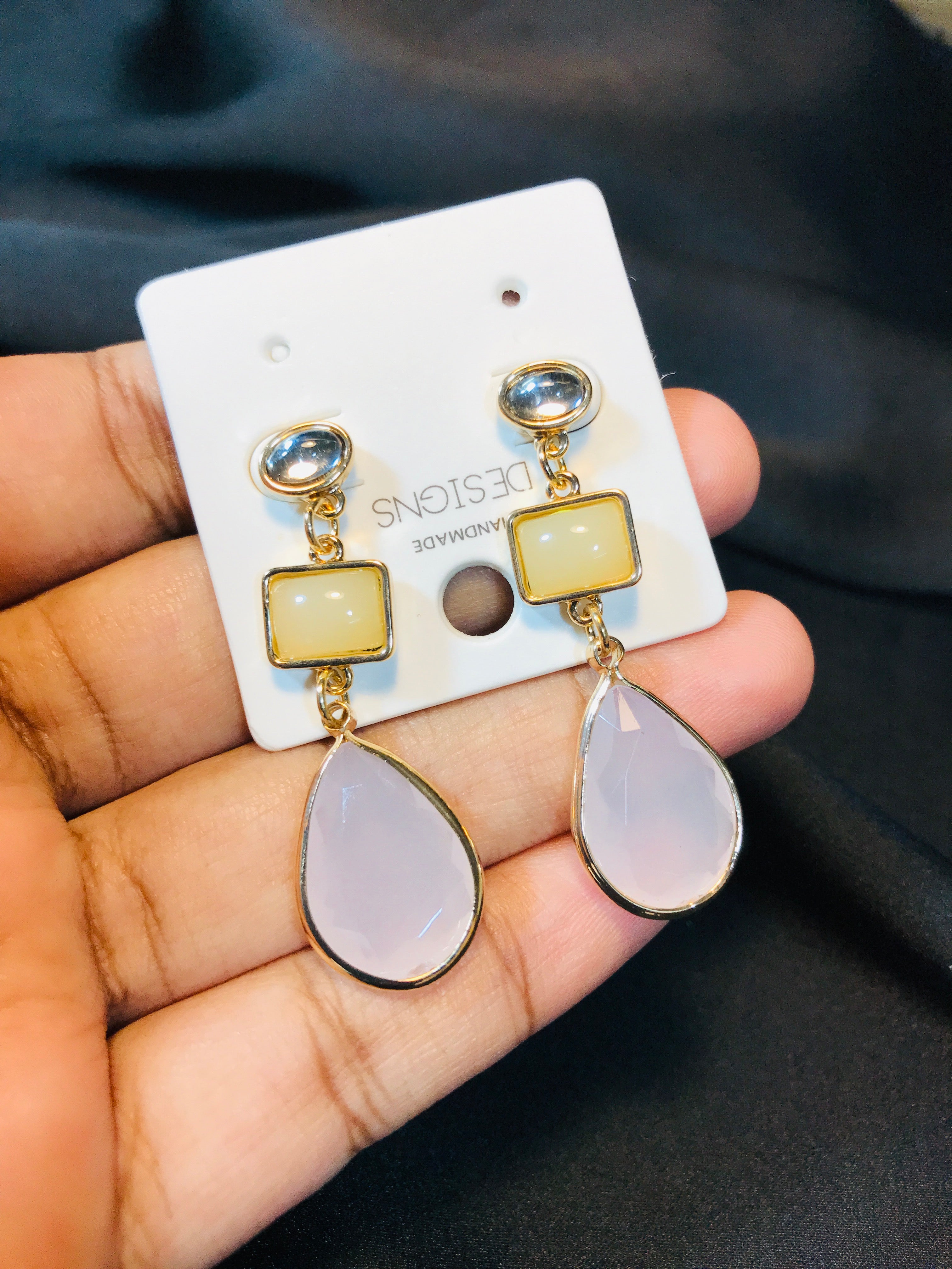 Kundon Stone Baby Pink Earring