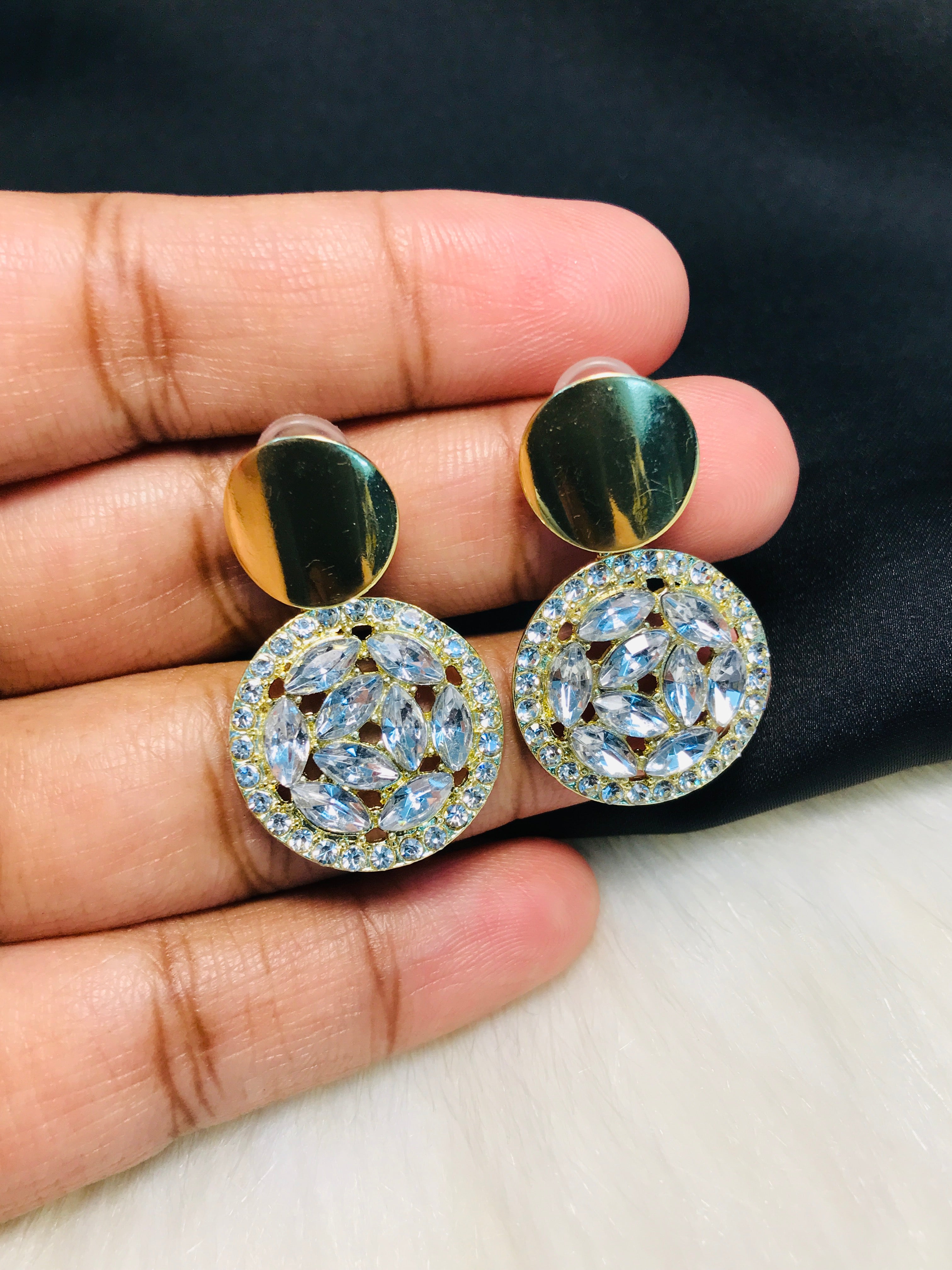 Double Circle Crystal Earring