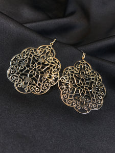 Floral Golden Filigree Earrings