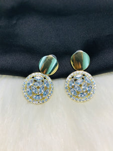 Double Circle Crystal Earring