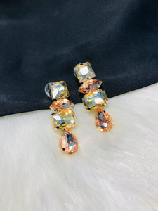 Peach Emerald  Stone Earring