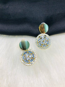 Double Circle Crystal Earring