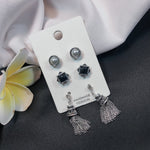 Load image into Gallery viewer, Silver Antique Tassel Stud Set
