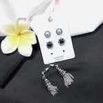 Load image into Gallery viewer, Silver Antique Tassel Stud Set
