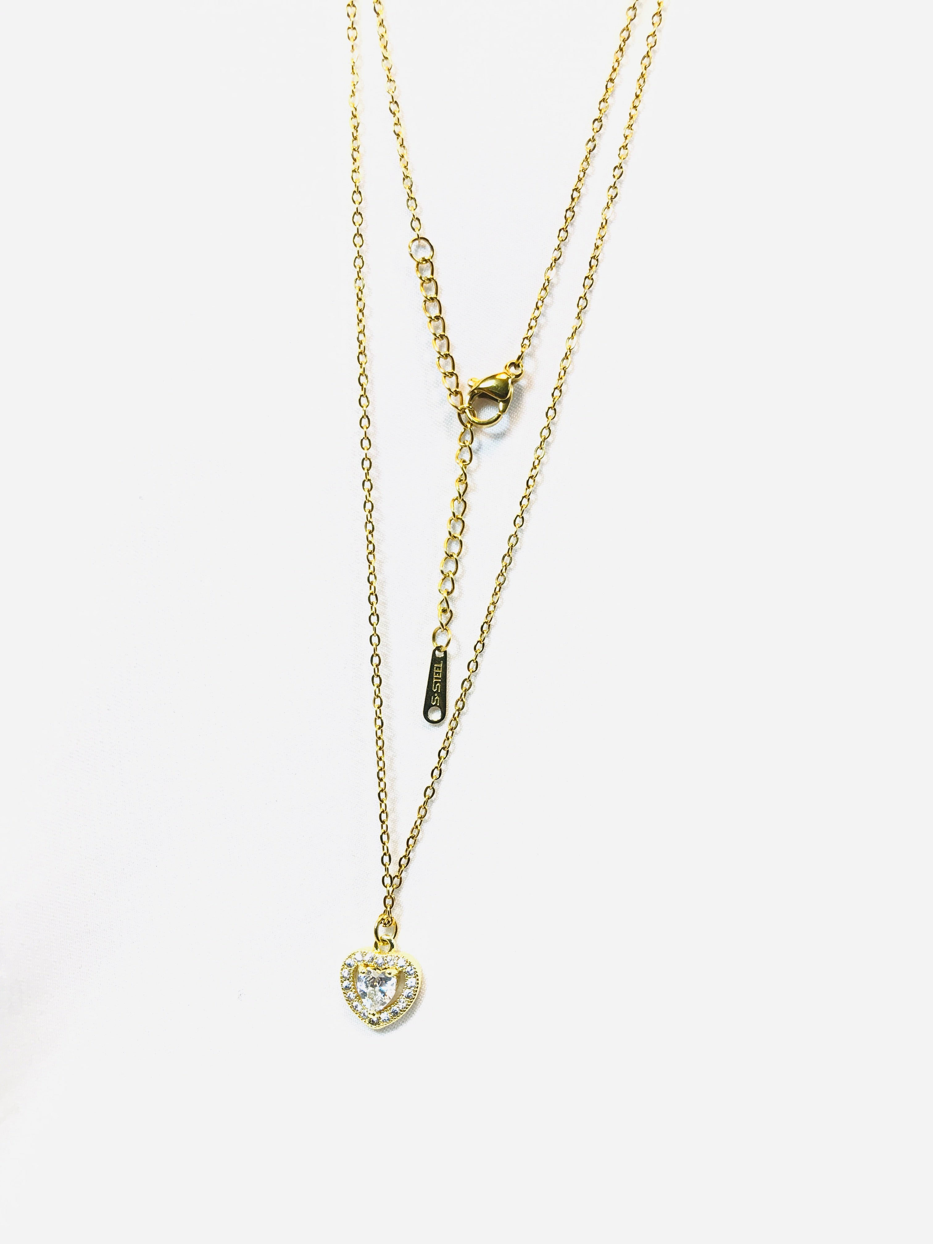 Golden Heart Zircon Pendant