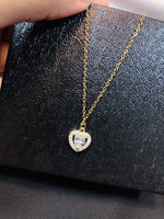 Load image into Gallery viewer, Golden Heart Zircon Pendant
