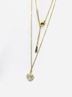 Load image into Gallery viewer, Golden Heart Zircon Pendant
