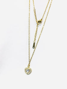 Golden Heart Zircon Pendant