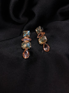Peach Emerald  Stone Earring