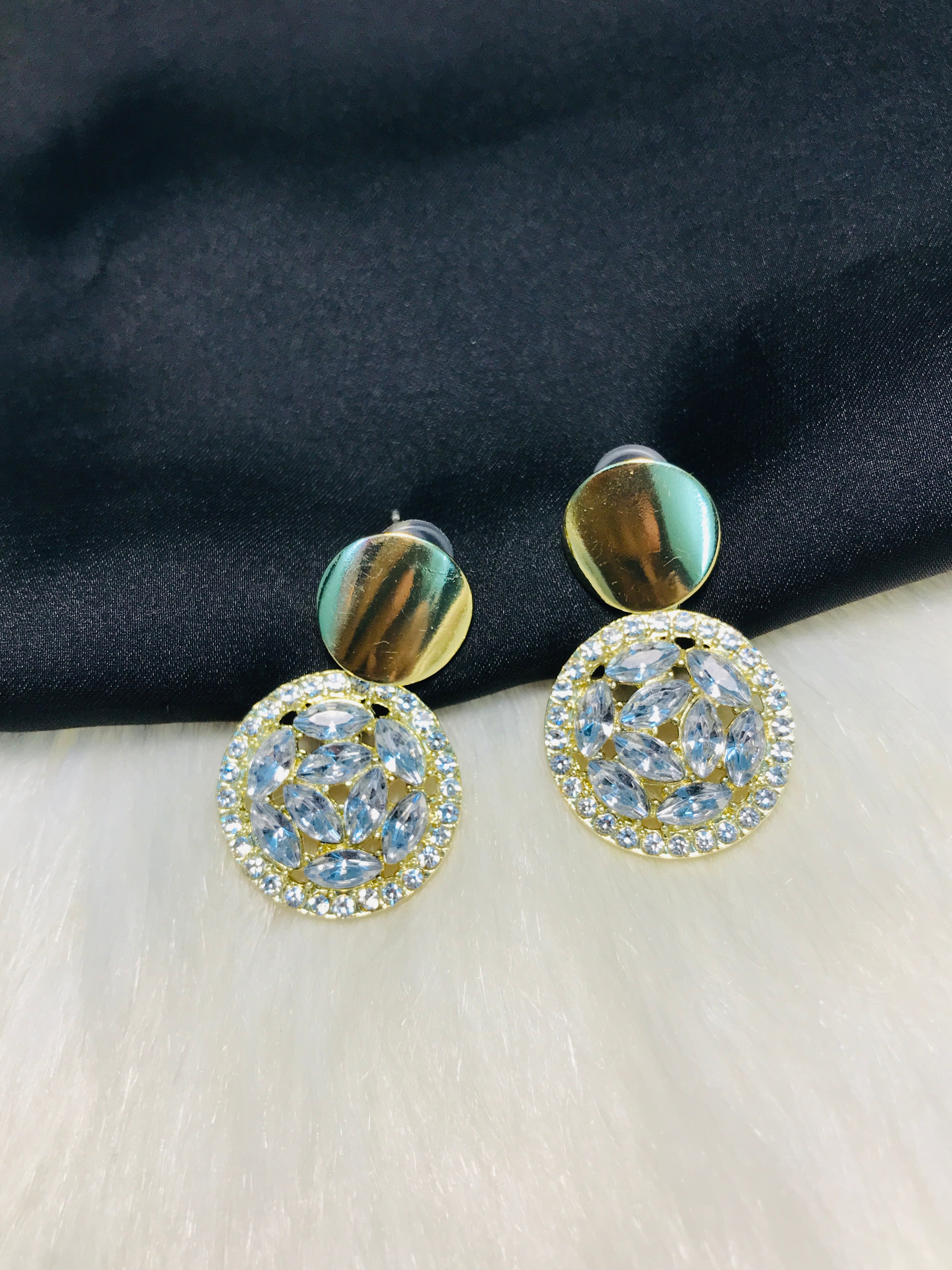 Double Circle Crystal Earring