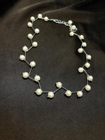 Load image into Gallery viewer, Pearl Charm Choker Silver
