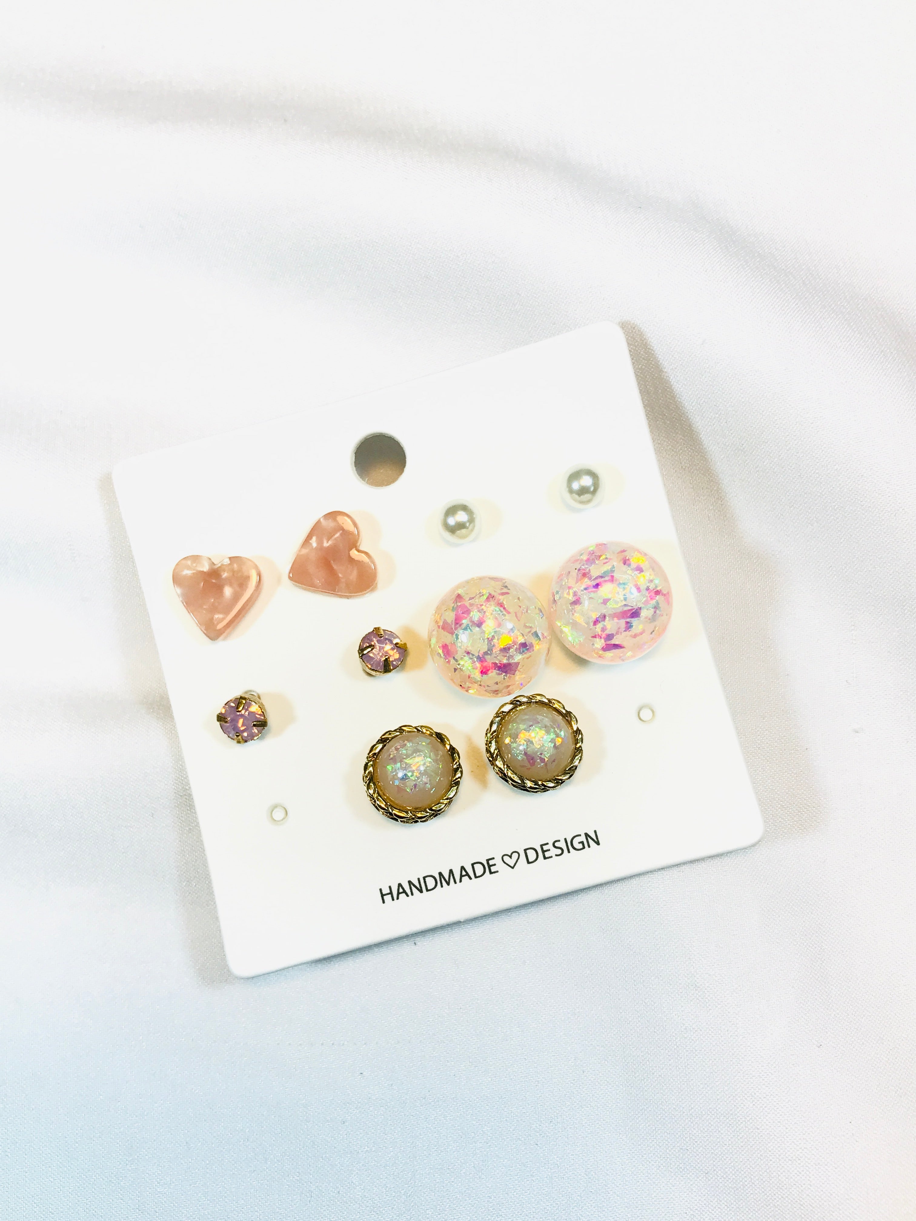 Opel Stone Heart Stud Set