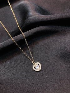 Golden Heart Zircon Pendant