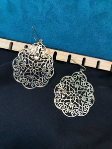 Floral Golden Filigree Earrings