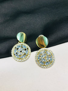 Double Circle Crystal Earring