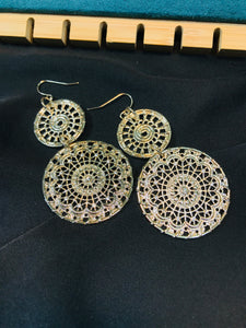 Double Circle Filigree Floral Earrings