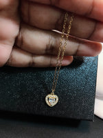 Load image into Gallery viewer, Golden Heart Zircon Pendant
