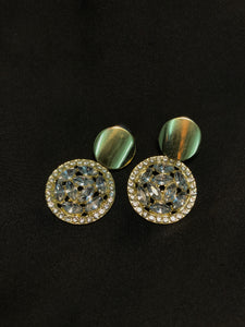 Double Circle Crystal Earring