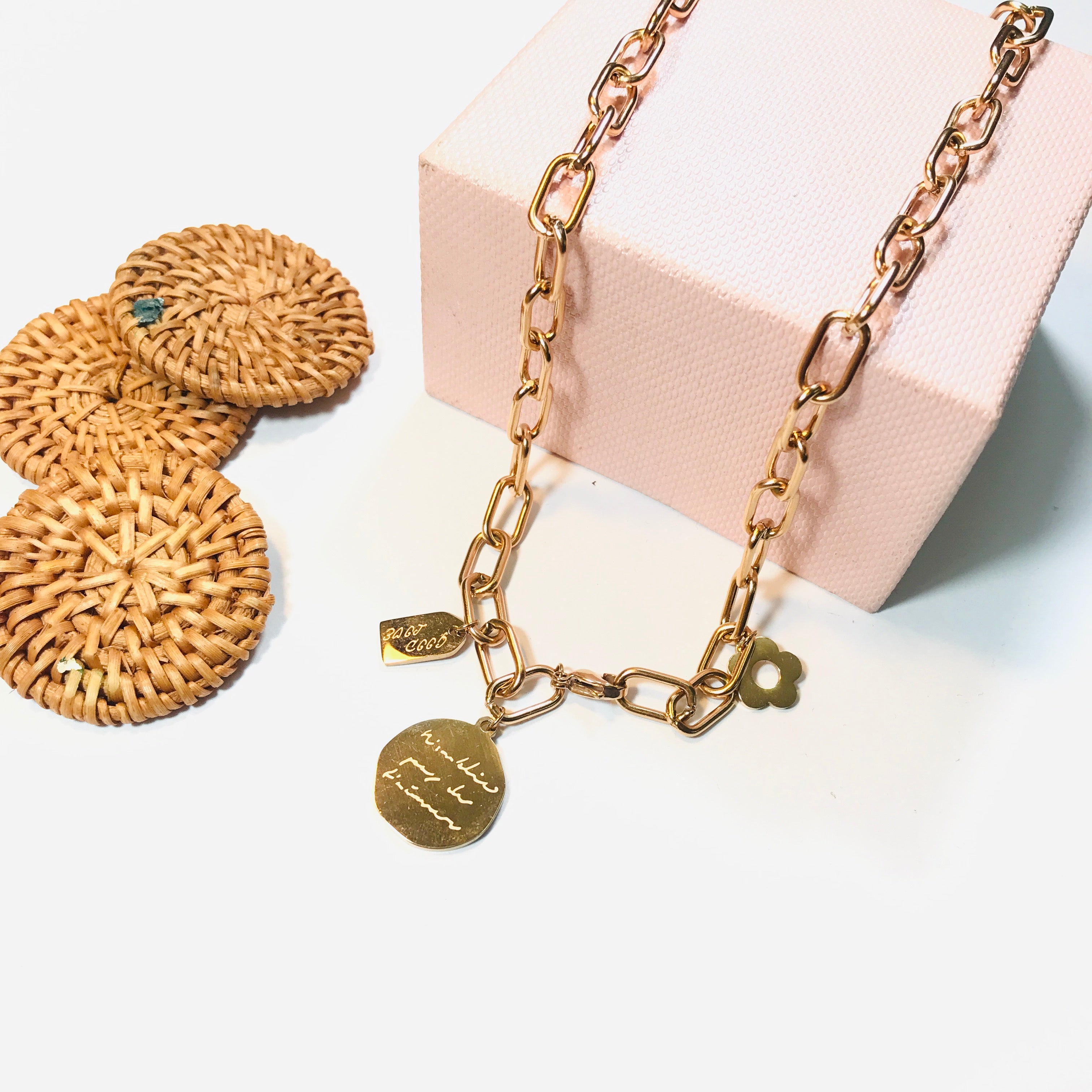 Knot Coin stainless Necklace