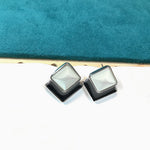 Load image into Gallery viewer, B &amp; W enamel Triangle Earrings
