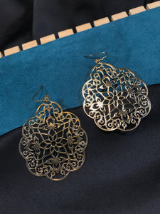 Floral Golden Filigree Earrings