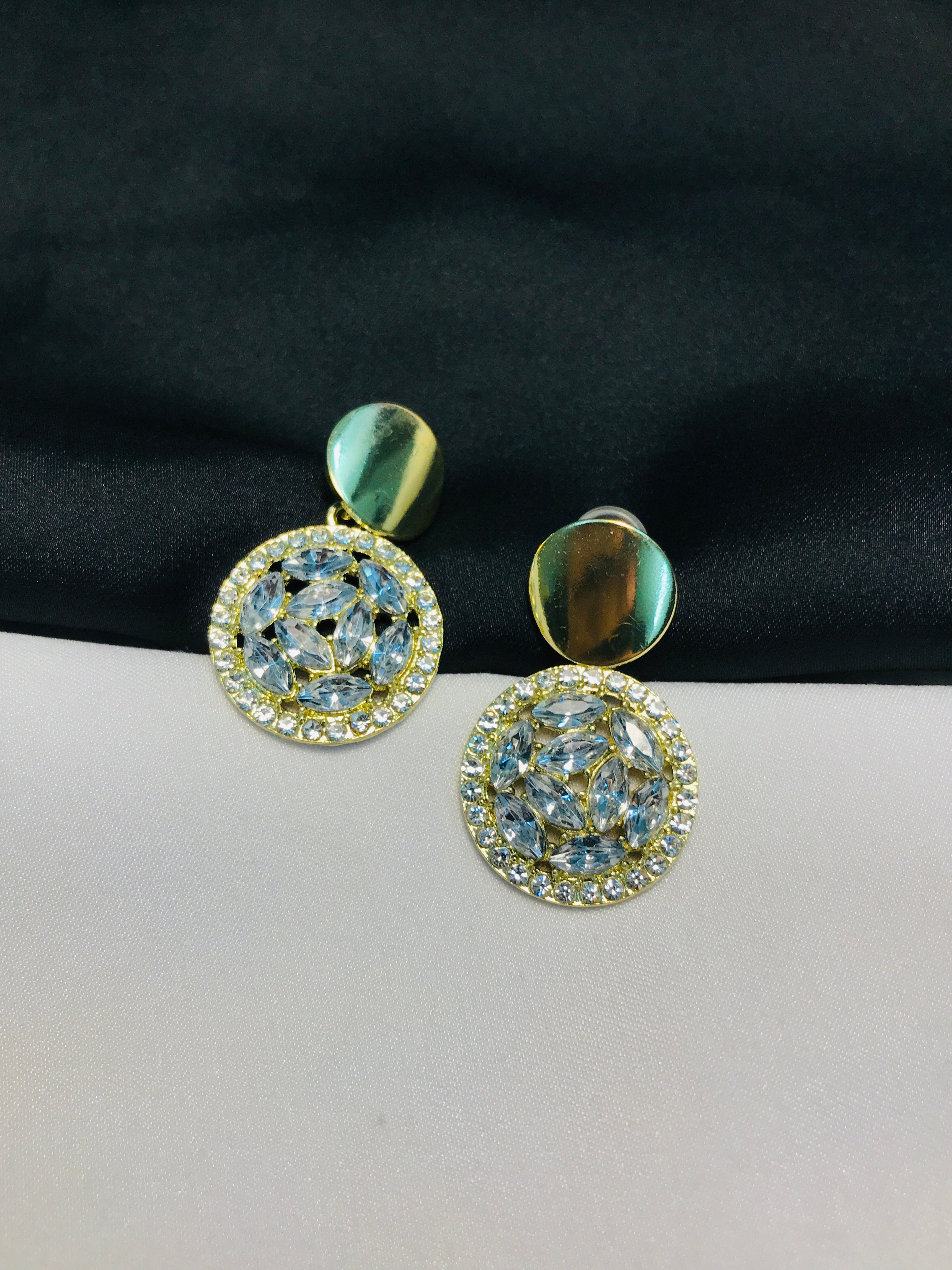 Double Circle Crystal Earring