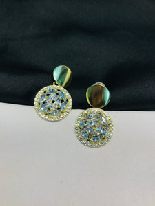 Double Circle Crystal Earring