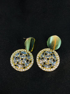 Double Circle Crystal Earring