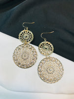 Load image into Gallery viewer, Double Circle Filigree Floral Earrings
