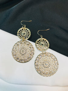 Double Circle Filigree Floral Earrings