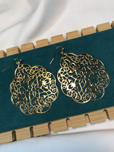 Floral Golden Filigree Earrings