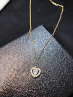 Load image into Gallery viewer, Golden Heart Zircon Pendant
