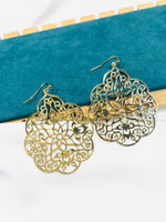 Load image into Gallery viewer, Floral Golden Filigree Earrings
