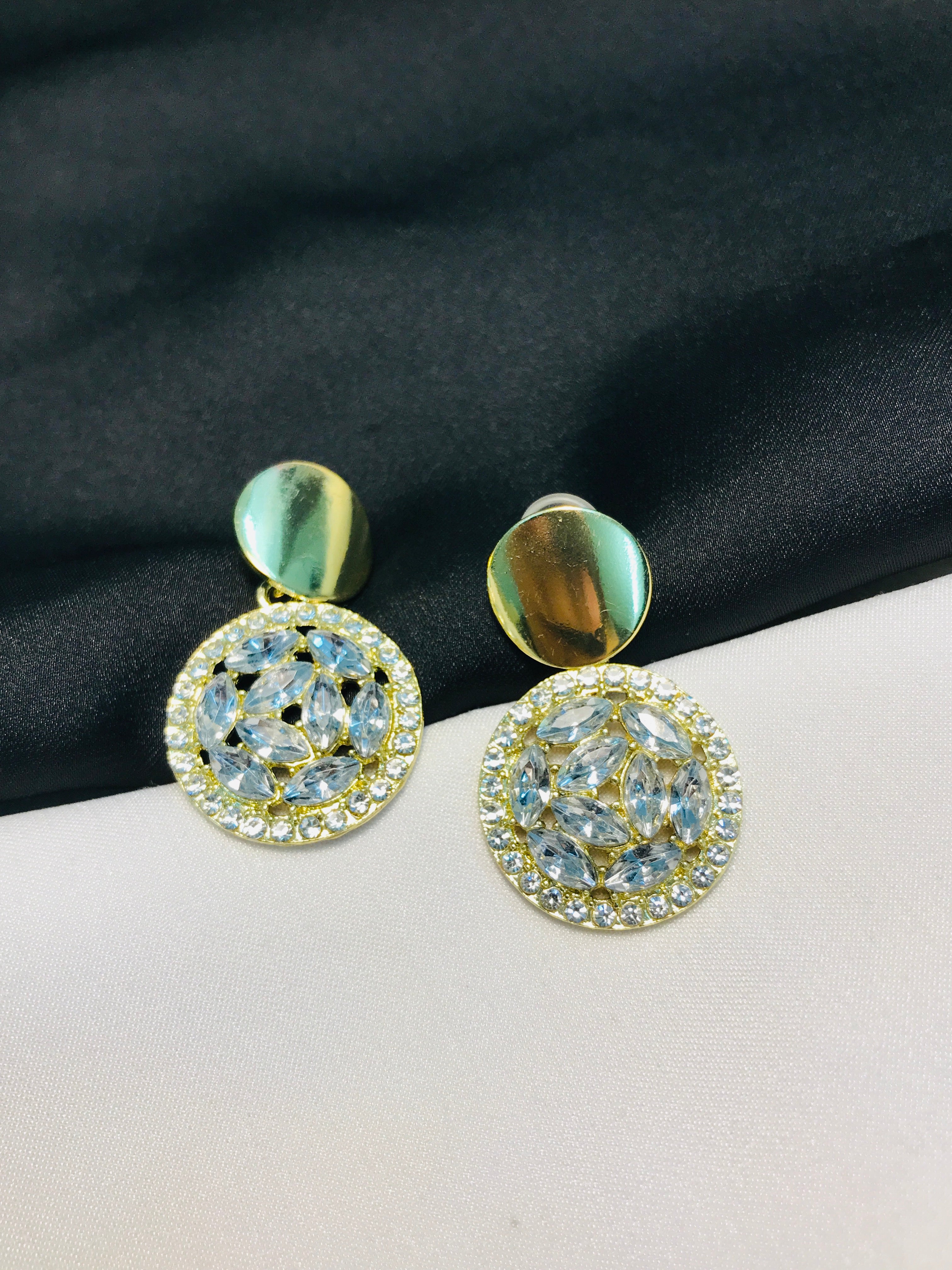 Double Circle Crystal Earring