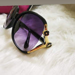 Load image into Gallery viewer, Beautiful Women&#39;s Golden Frame Modern Design Black Sunglass
